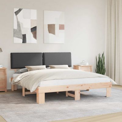 vidaXL Rám postele s čalúneným čelom Tmavo šedá 200 x 200 cm
