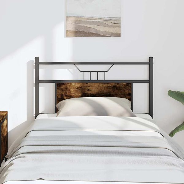 vidaXL Náhradné čelo postele, tmavý dub 80 cm, kompozitné drevo a oceľ