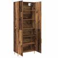 vidaXL Highboard Staré drevo 69,5 x 34 x 180 cm Kompozitné drevo