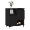 vidaXL Komoda čierna 60x35x70 cm spracované drevo