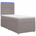 vidaXL Posteľ boxspring s matracom Sivohnedá 100 x 200 cm Látka