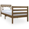 vidaXL Posteľný rám medový masívne drevo 75x190 cm malé jednolôžko