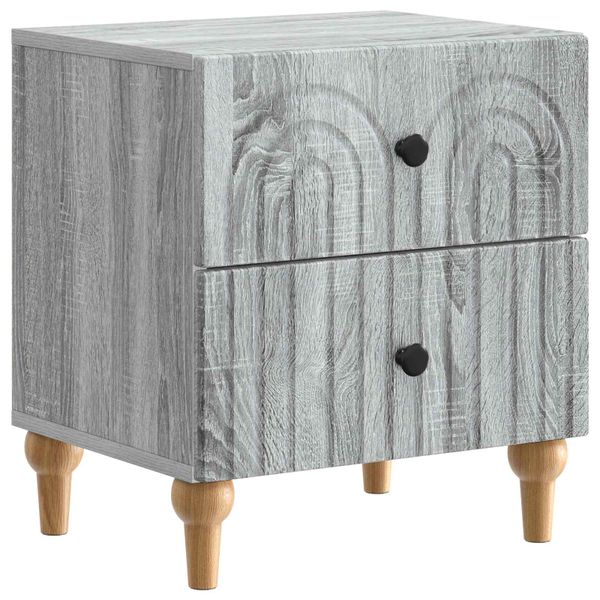 vidaXL Nočný stolík Sivá sonoma 43 x 34,5 x 48 cm Kompozitné drevo