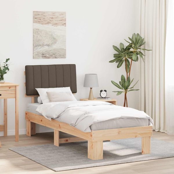 vidaXL Rám postele s čalúneným čelom Sivohnedá 80 x 200 cm