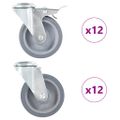 vidaXL 24 ks otočné kolieska s otvorom na skrutku 100 mm
