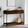 vidaXL Konzolový stolík hnedý dub 100x34,5x75 cm kompozitné drevo