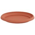 vidaXL Kruhový kvetinový podnos 24 ks Tehlovo červená Ø 21,5 x 2,5 cm
