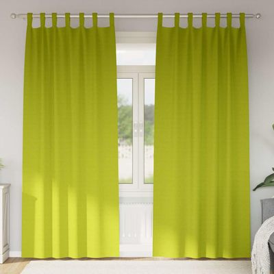 vidaXL Záclony na zatemnenie s krúžkami 2 pcs Zelená 225 x 140 cm