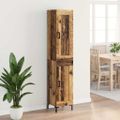 vidaXL Highboard Staré drevo 34,5 x 34 x 180 cm Kompozitné drevo