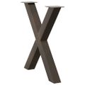 vidaXL Nohy k jedálenskému stolu v tvare X, 2 ks, prírodná oceľ, 70 x (72-73) cm, oceľ