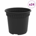 vidaXL Kulatý kvetináč 24 ks Čierna Ø 15 x 12 cm Plast