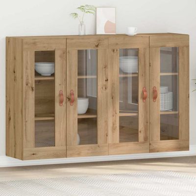 vidaXL Nástenné skrinky 2 pcs Remeselný dub 69,5 x 34 x 90 cm