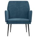 VidaXL Kreslo modré 62x79x79 cm zamat