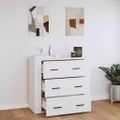 vidaXL Komoda biela 80x33x70 cm spracované drevo