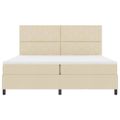 vidaXL Posteľ s pružinovým rámom Krémová 200 x 200 cm látka