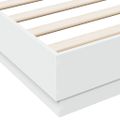 vidaXL Posteľný rám s LED svetlami biely 120x190 cm