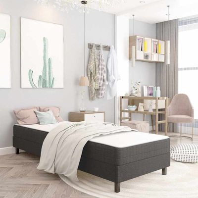 vidaXL Rám na boxspring posteľ, sivý, látka 100x200 cm