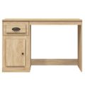 vidaXL Stolík so zásuvkami dub sonoma 115x50x75 cm kompozitné drevo