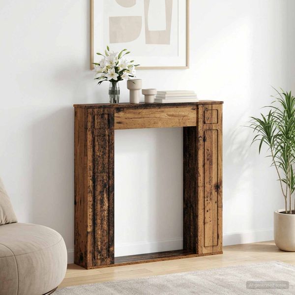 vidaXL Rám krbu Staré drevo 100 x 20 x 100 cm Kompozitné drevo