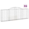 vidaXL Oblúkové gabiónové koše 6 ks 300x30x100/120cm pozinkov. železo
