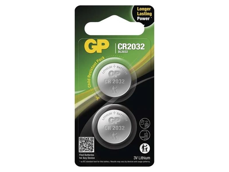 Batéria CR2032 GP lítiová 2ks