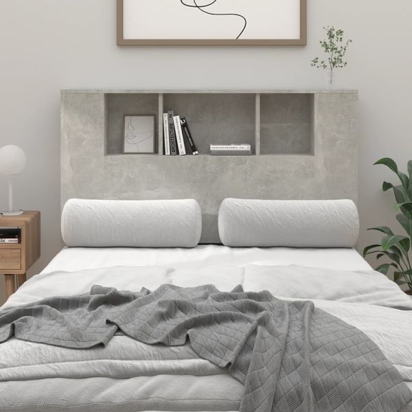 vidaXL Čelo postele so skrinkou betónovo sivé 120x18,5x102,5 cm