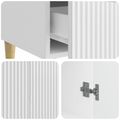 vidaXL Servírovacia skriňa Biela s vysokým leskom 66 x 34,5 x 95 cm
