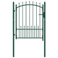 vidaXL Plotová brána EMMEN s hrotmi oceľ 104x109,5 cm zelená