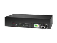 Automatický prepínací spínač (na montáž do regálu) - AC 120 V - 2880 VA - 1 fáza - USB, Ethernet 10/100/1000 - vstup: napájanie NEMA L5-30P 24 A - výstupné konektory: 16 (NEMA 5-20R 16 A) - 2U - 2,43 m kábel - čierna