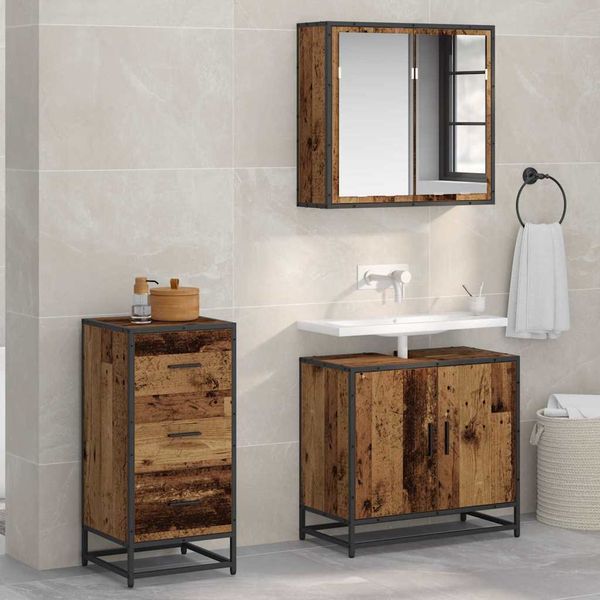 vidaXL Servírovacia skriňa Staré drevo 35,5 x 35 x 76 cm