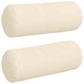 vidaXL Podložkové vankúše 2 pcs Krémová Ø 15 x 40 cm Kordúrová tkanina