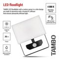 LED reflektor EMOS ZS2932 TAMBO so senzorom pohybu, 30 W, 3000 lm, čierny