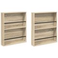 vidaXL Regál na časopisy s poličkou 2 ks Sonoma dub 60 x 12 x 70 cm
