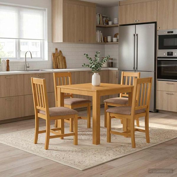 vidaXL Jedálenský stôl 90 x 90 x 75 cm Masívne dubové drevo Prírodná