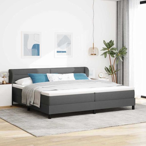 vidaXL Posteľ s pružinovým rámom Tmavo šedá 200 x 200 cm látka
