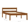 vidaXL Posteľný rám, medovo hnedý, borovicový masív 90x200 cm