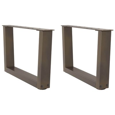 vidaXL Nohy konferenčného stolíka v tvare V, 2 ks, prírodná oceľ, 60 x (30-31,3) cm, oceľ
