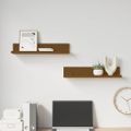 vidaXL Nástenné skrinky 2 ks medové 50x11x9 cm masívna borovica