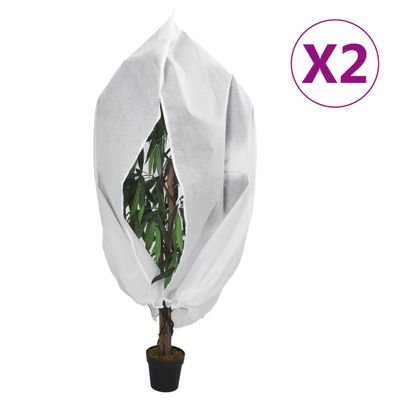 vidaXL Flísové kryty na rastliny so zipsom 2 ks 70 g/m² 1,55x1,55 m
