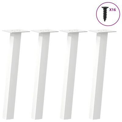 vidaXL Nohy konferenčného stolíka 4 ks biele 30 cm oceľové