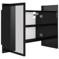 vidaXL LED kúpeľňová zrkadlová skrinka lesklá čierna 60x12x45 cm akryl