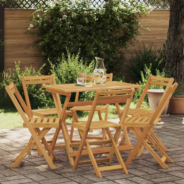 vidaXL Skladacie záhradné stoličky 6 pcs Prírodná 40 x 53 x 80 cm