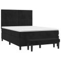 vidaXL Posteľný rám boxspring s matracom čierny 140x200 cm zamat
