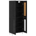 vidaXL Highboard Čierny dub 69,5 x 34 x 180 cm Kompozitné drevo