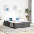 vidaXL Postel s úložným prostorem a matrací Tmavo šedá 140 x 190 cm