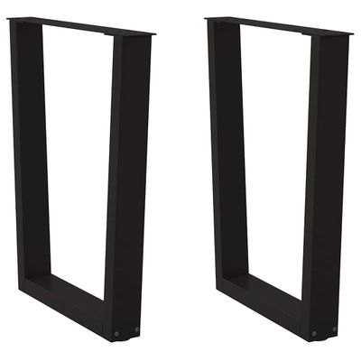 vidaXL Nohy k jedálenskému stolu v tvare V, 2 ks, čierne, 70 x (72-73,3) cm, oceľové