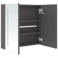 vidaXL LED kúpeľňová zrkadlová skrinka sivá 62x14x60 cm