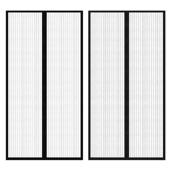 vidaXL Čierny záves proti hmyzu so suchými zipsami 210x100cm 2ks