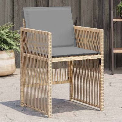 vidaXL Záhradné kreslá s podložkami 4 ks mix béžovej polyratan