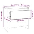 vidaXL Nočné stolíky 2 ks údený dub 45x34,5x44,5 cm drevotrieska